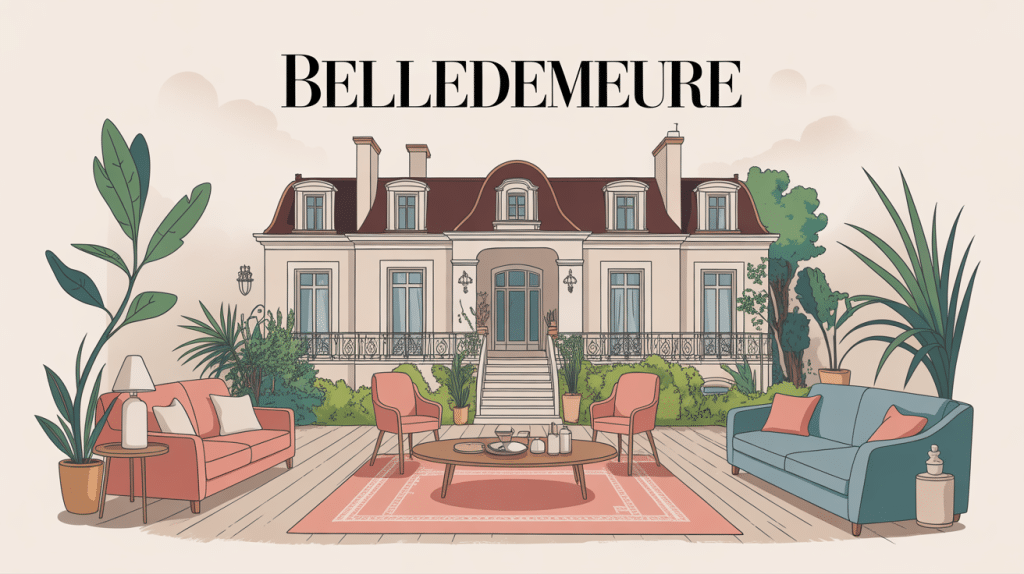 Illustration belledemeure maison élégante décoration