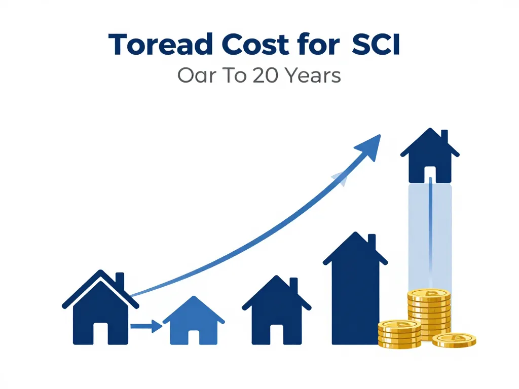 Calcul coût taux emprunt SCI 20 ans paiements diagramme
