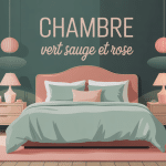 Chambre vert sauge et rose élégante, ambiance douce