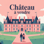 illustration chateau a vendre majestueux parc verdoyant