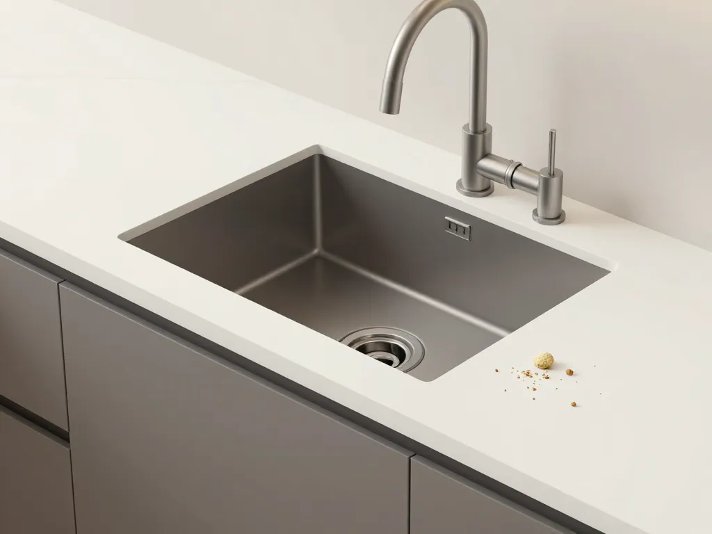 schema concept evier sous plan de travail entretien facile