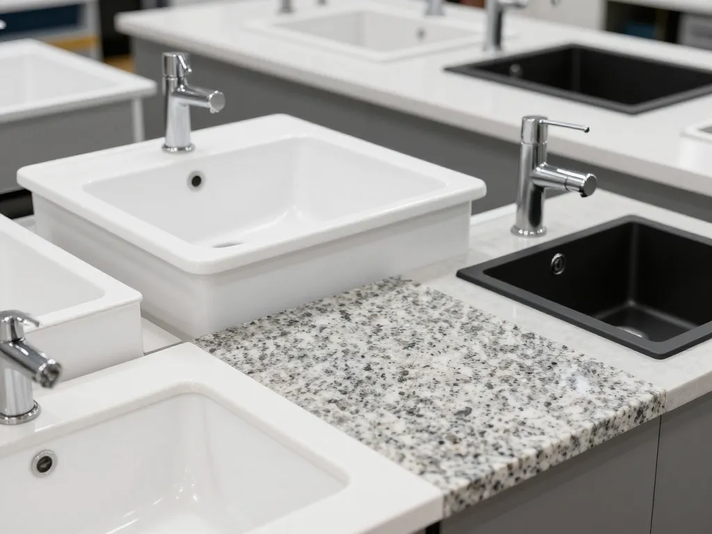 evier sous plan de travail sur differents plans de cuisine