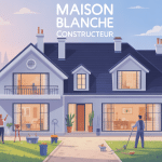vue globale maison blanche constructeur illustration moderne