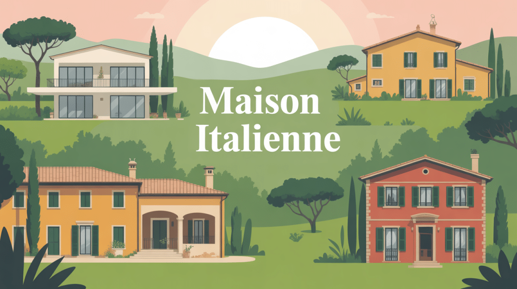 Illustration maisons italiennes art de vivre