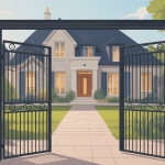 vue neuf portail élégant devant maison moderne