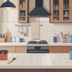 peindre carrelage cuisine plan de travail ambiance moderne