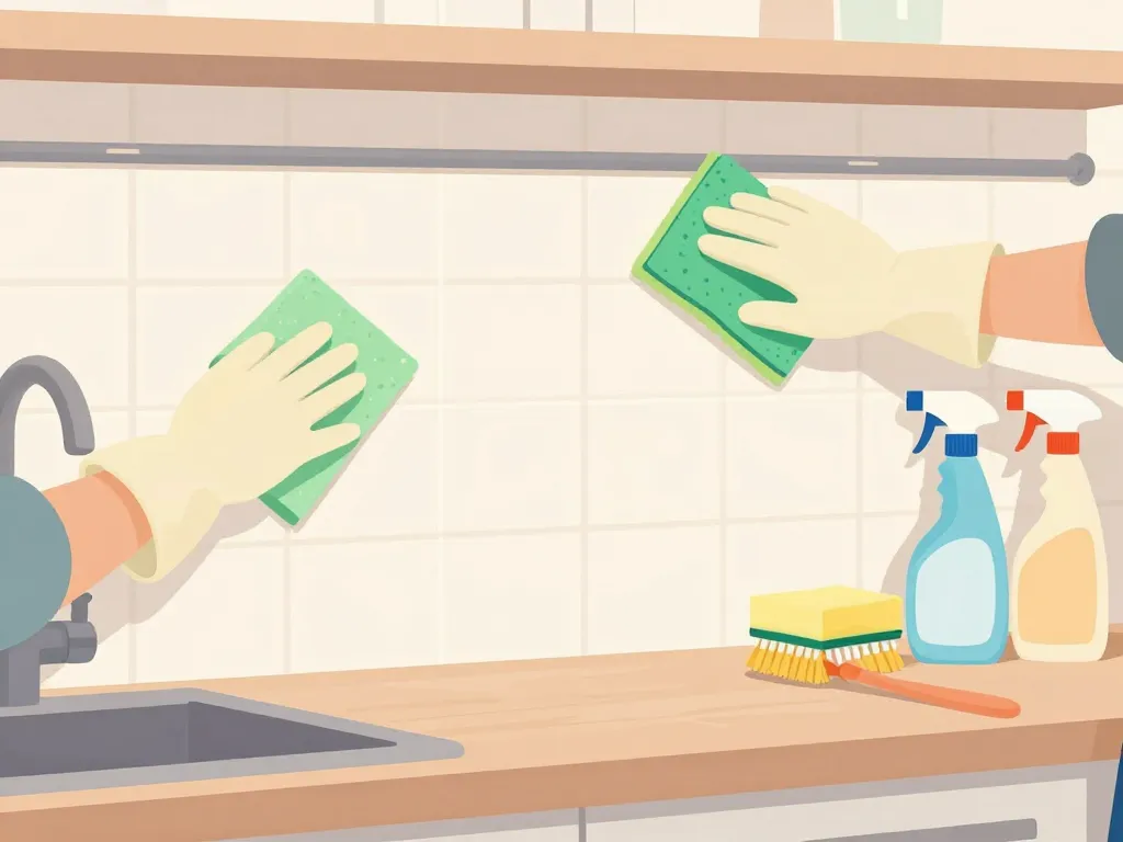 peindre carrelage cuisine plan de travail nettoyage préparation