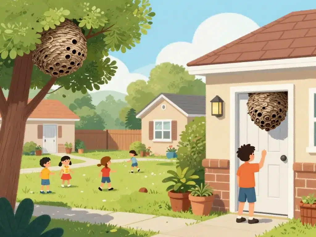 peut-on laisser un nid de guêpes illustration risques et décision