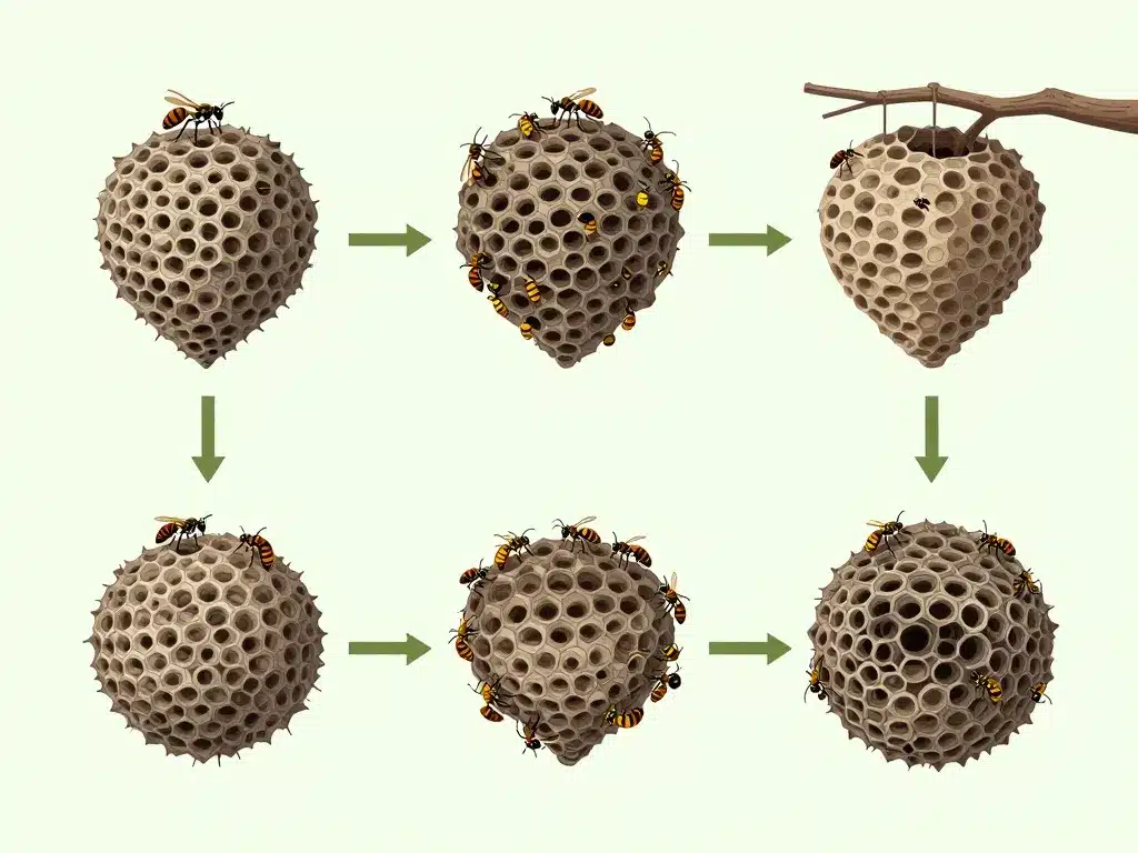 peut-on laisser un nid de guêpes schéma du cycle du nid