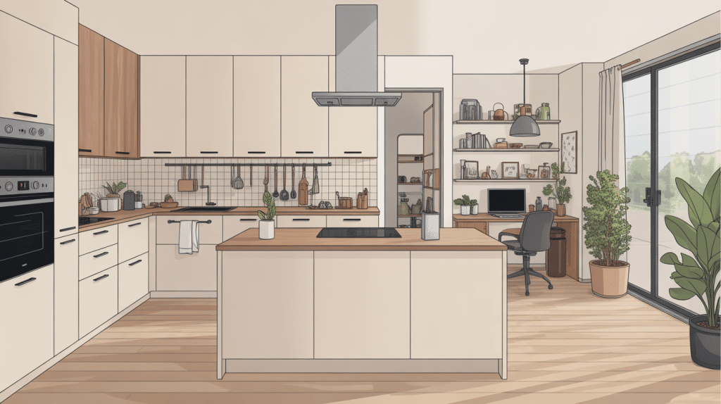 prise plan de travail legrand intégrée cuisine et bureau