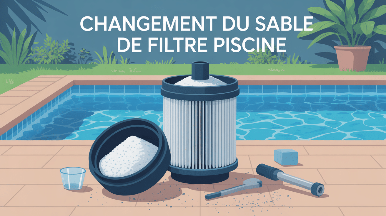 illustration changement sable filtre piscine ambiance propre