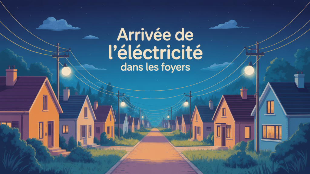 Arrivée de l'électricité dans les maisons urbaines et rurales