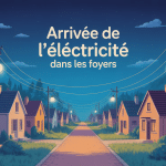 Arrivée de l'électricité dans les maisons urbaines et rurales