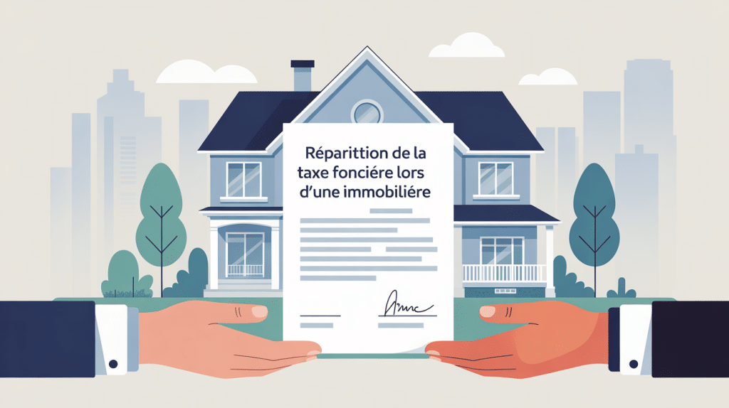 qui paye la taxe foncière en cas de vente illustration document notarié répartition