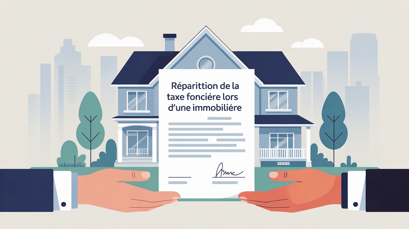 qui paye la taxe foncière en cas de vente illustration document notarié répartition