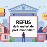 refus transfert de prêt immobilier illustration banque et maisons