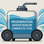 Illustration régénération adoucisseur combien de litre vue stylisée