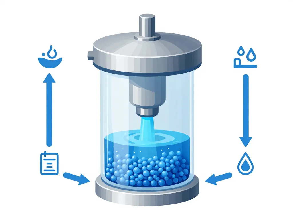 Schéma régénération adoucisseur combien de litre concept et volumes