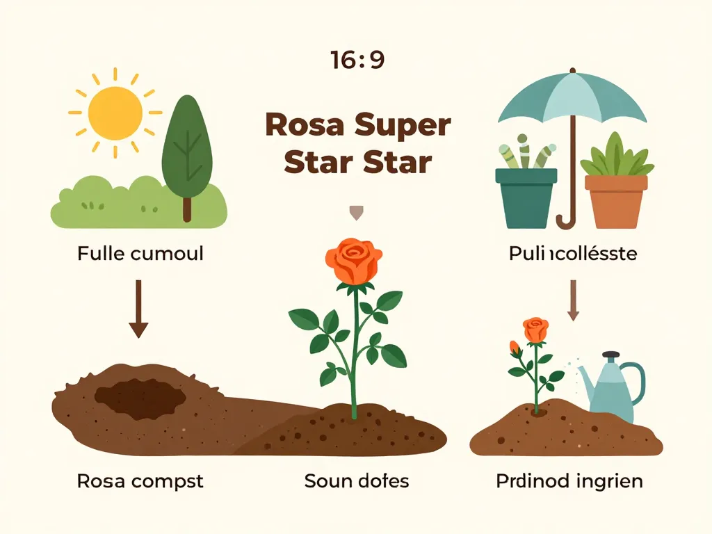 rosa super star plantation étape sol compost lumière