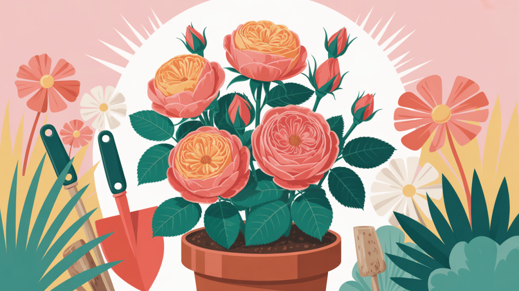 rosa super star rosier buisson fleurs orange saumoné jardin