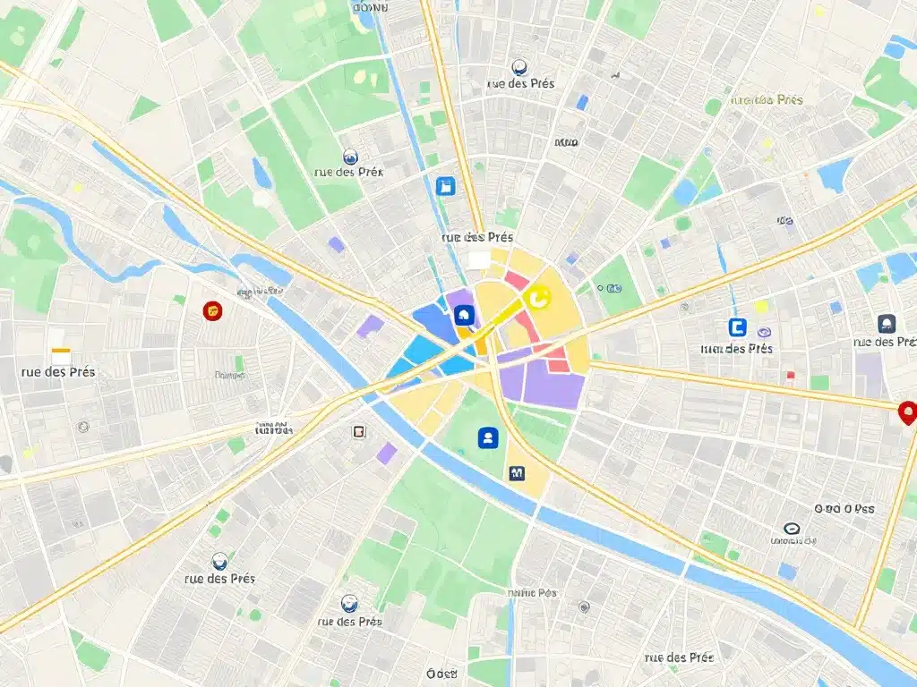 Carte navigation rue des Prés France