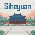 Illustration siheyuan cour carrée emblématique Pékin