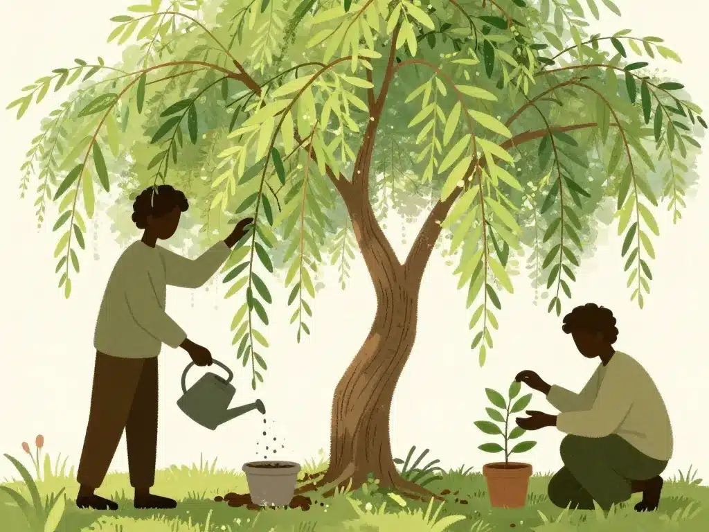 sophora pleureur entretien taille arrosage illustration