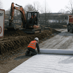 acces chantier sécurisé pelleteuse géotextile