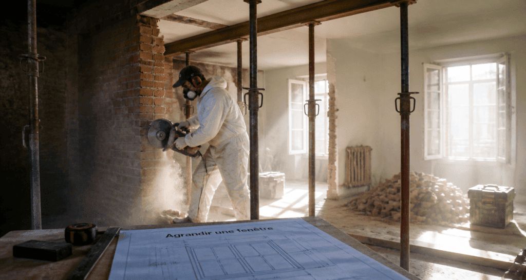 agrandir fenetre mur porteur chantier