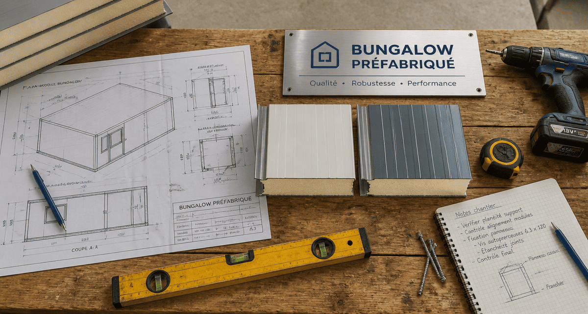 atelier montage bungalow préfabriqué plans techniques
