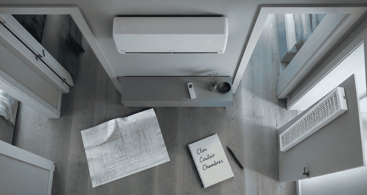 clim dans couloir pour refroidir les chambres, photo couloir moderne avec clim