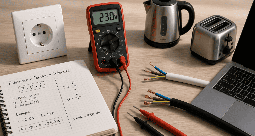 combien de watt sur une prise 16a avec prise, multimètre et appareils