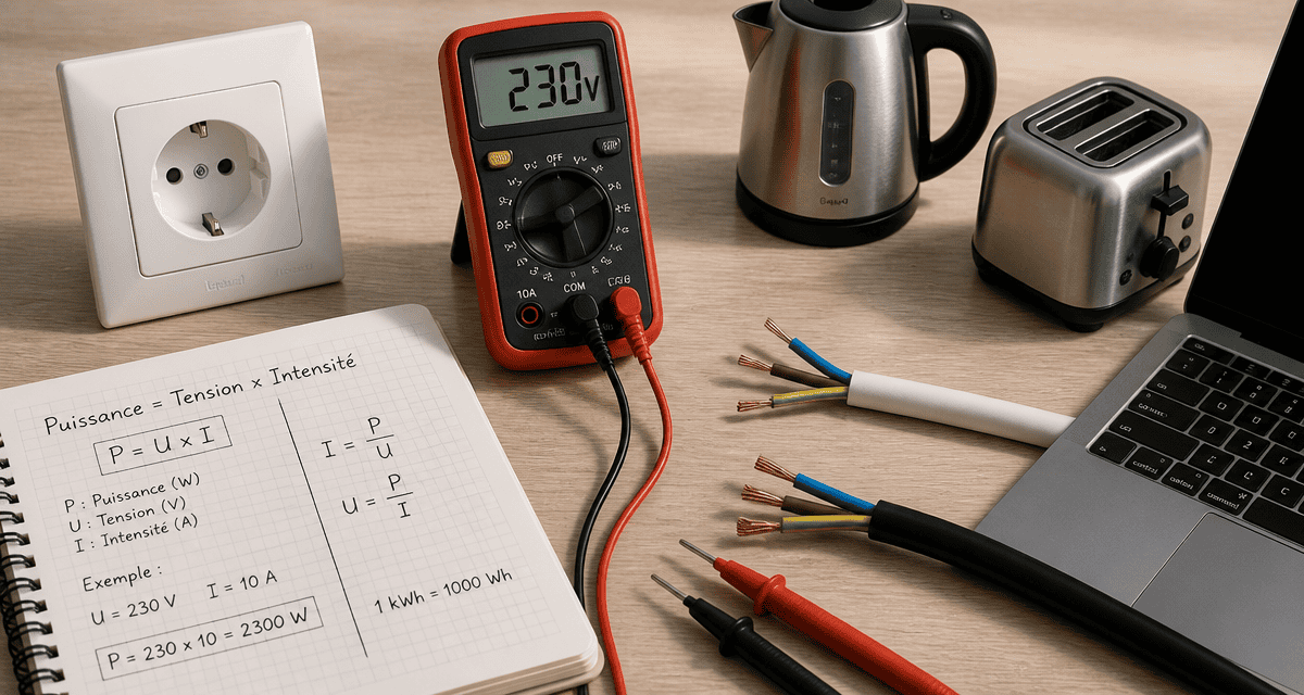 combien de watt sur une prise 16a avec prise, multimètre et appareils