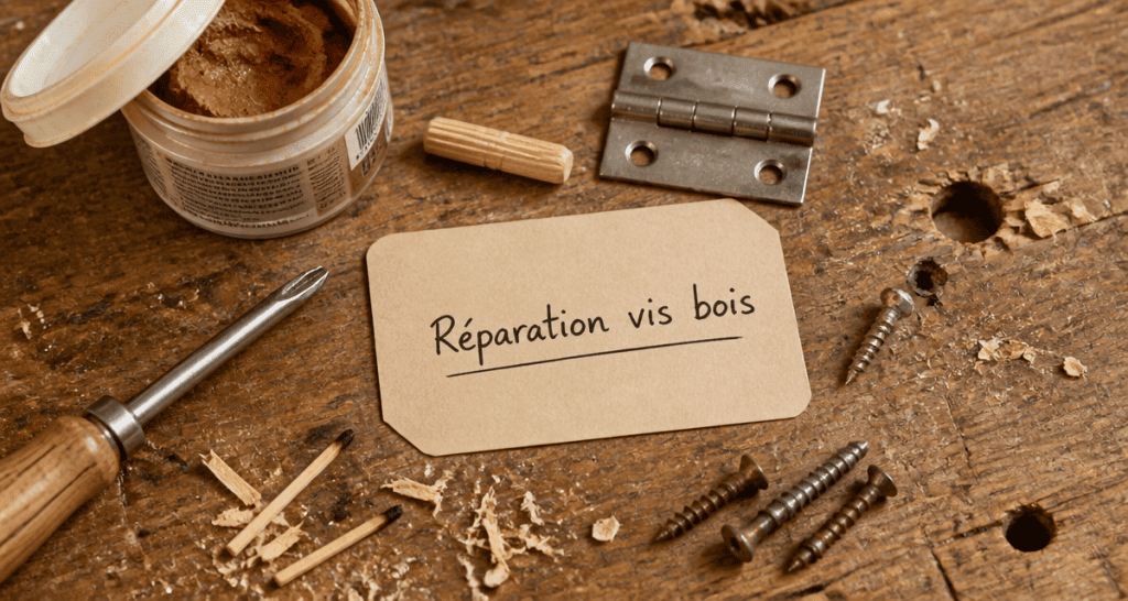 comment serrer une vis qui tourne dans le vide bois sur établi