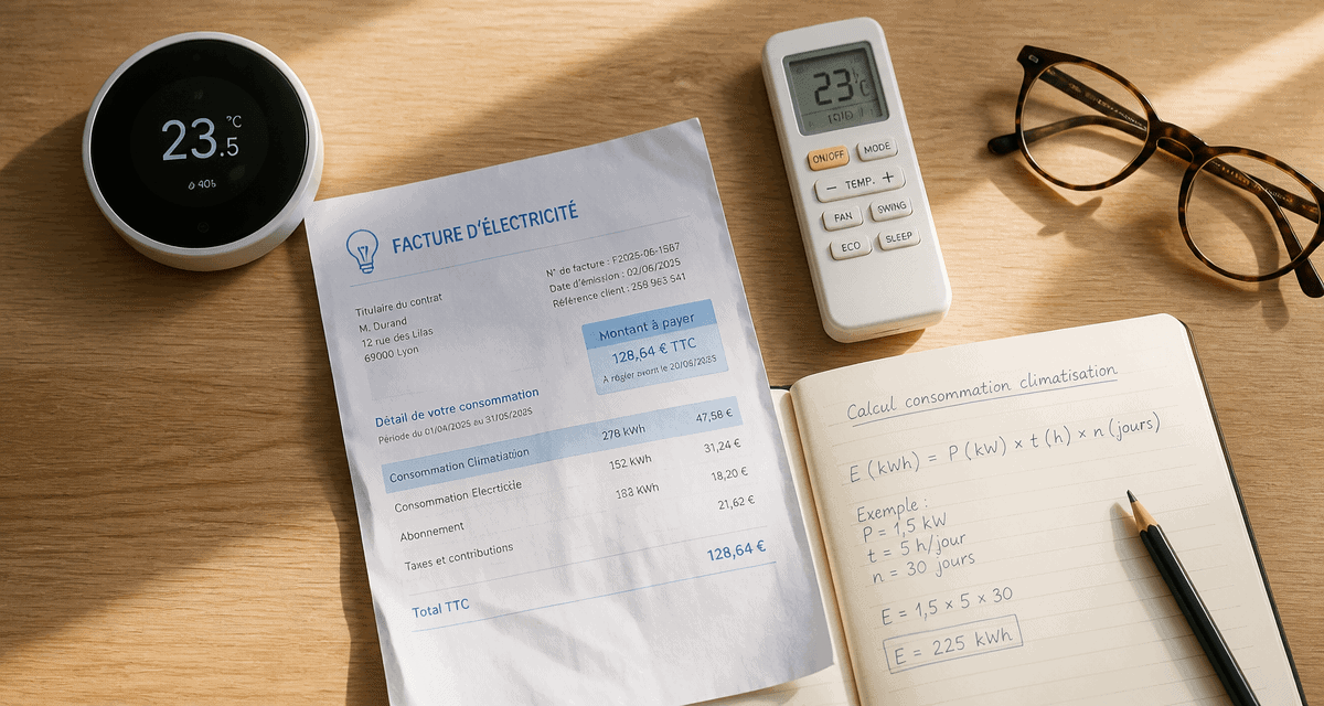 consommation electrique climatiseur reversible table calcul