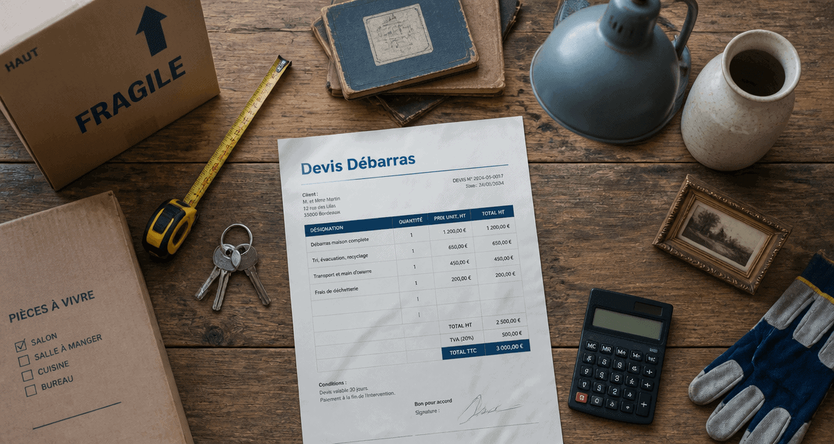 devis debarras cartons objets anciens calculatrice