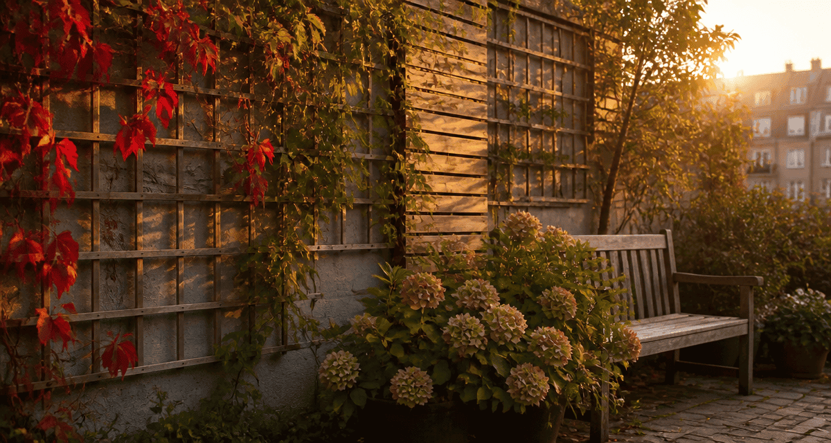 idee pour cacher un mur exterieur avec vigne et treillis