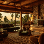 maison californienne année 70 salon baies vitrées