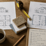 Plans maison mitoyenne par le garage sur table