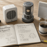 Meilleur chauffage d appoint miniatures sur table en bois clair