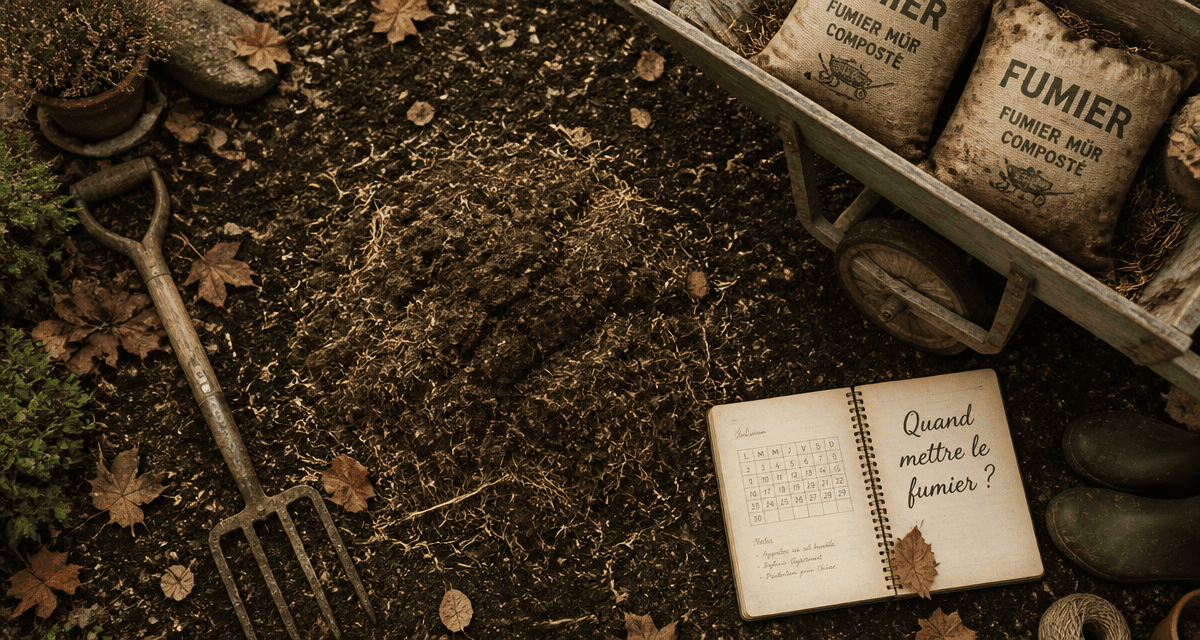 quand mettre du fumier au jardin sur terre avec outils