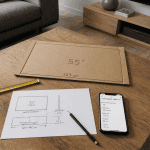 quelle taille de tv choisir pour un salon flat-lay calculateur croquis