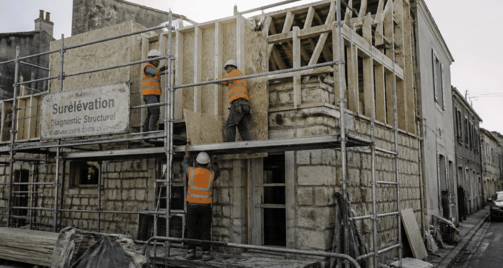 surélévation maison ancienne chantier diagnostic
