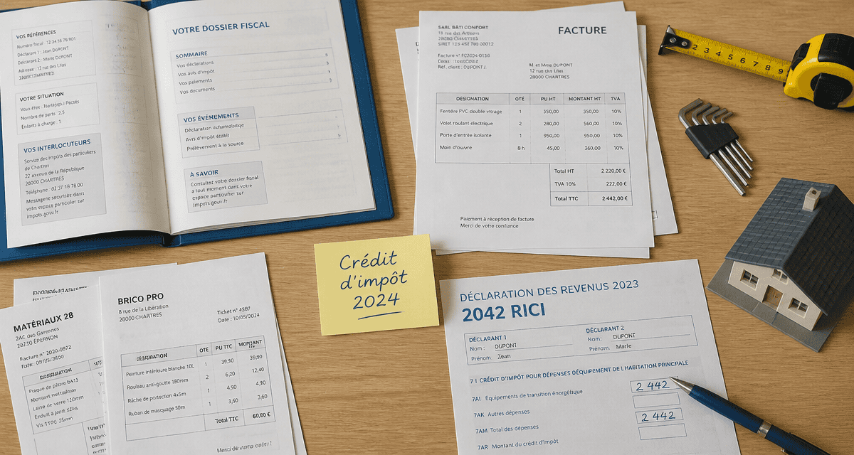 travaux déductibles impôts résidence principale 2024 sur table