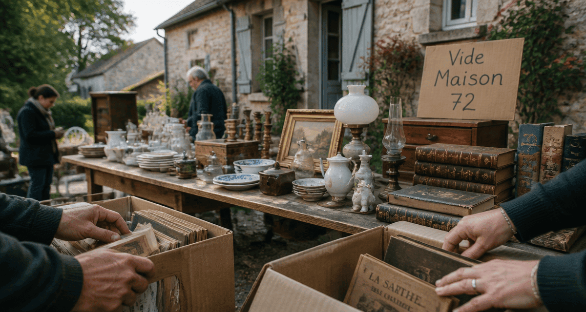 vide maison 72 table objets anciens