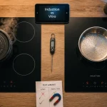 Difference entre induction et vitrocéramique, test aimant sur plaques vitrocéramique et induction