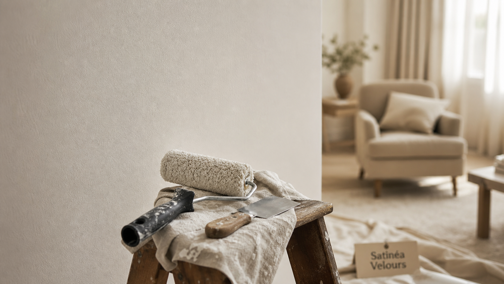Guittet satinea velours : peinture velours satinée mate, intérieur sans reflets