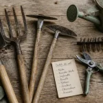 Outils de jardinage : liste avec photos (bêche, fourche-bêche, sécateur, arrosoir)