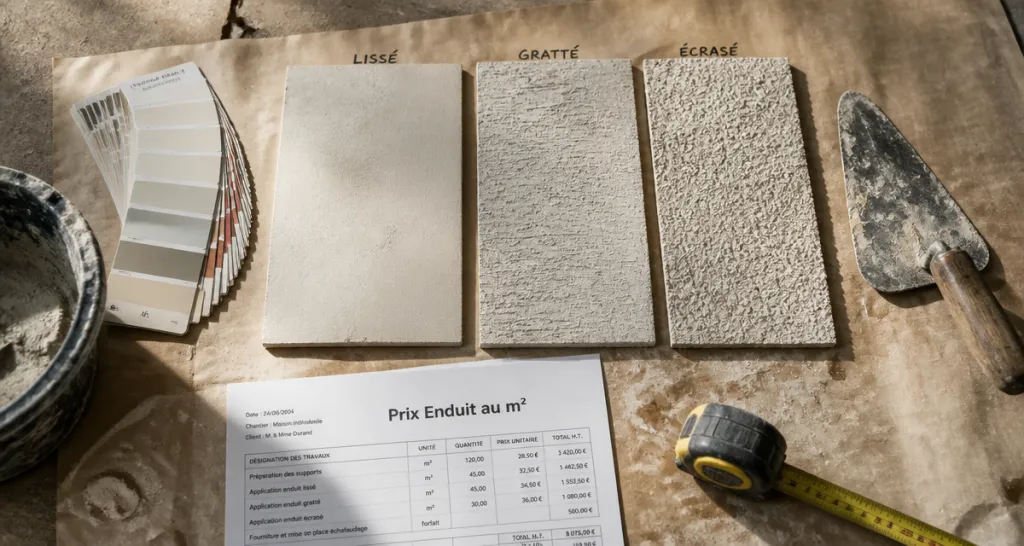 prix enduit m2 échantillons truelle devis