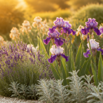 Que mettre au pied des iris massif fleuri lavande sauge paillis